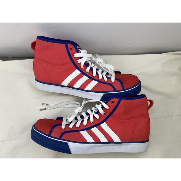 NEW Adidas NZA‎ Shell NBA Philadelphia 76ers Red Blue High top Sneakers Mens 11 - Picture 4 of 10